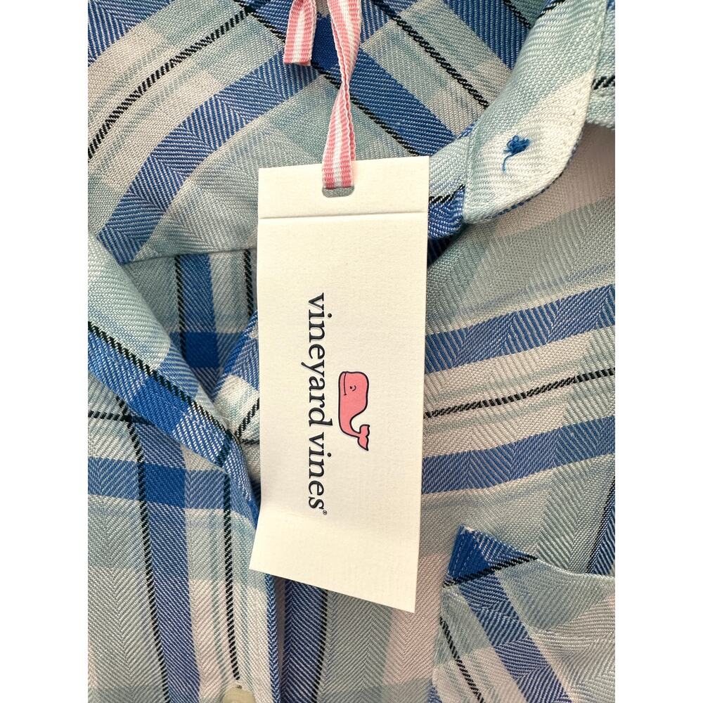 VINEYARD VINES | Blue Plaid Button Down Shirt Top NWT | Large - Picture 6 of 7